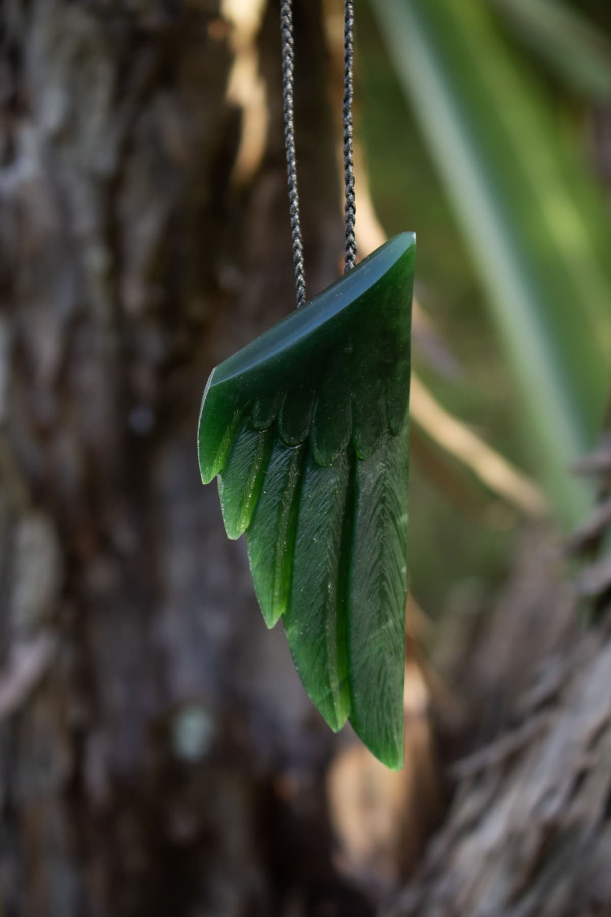 New Zealand Pounamu Wing Pendant by Dylan Hati