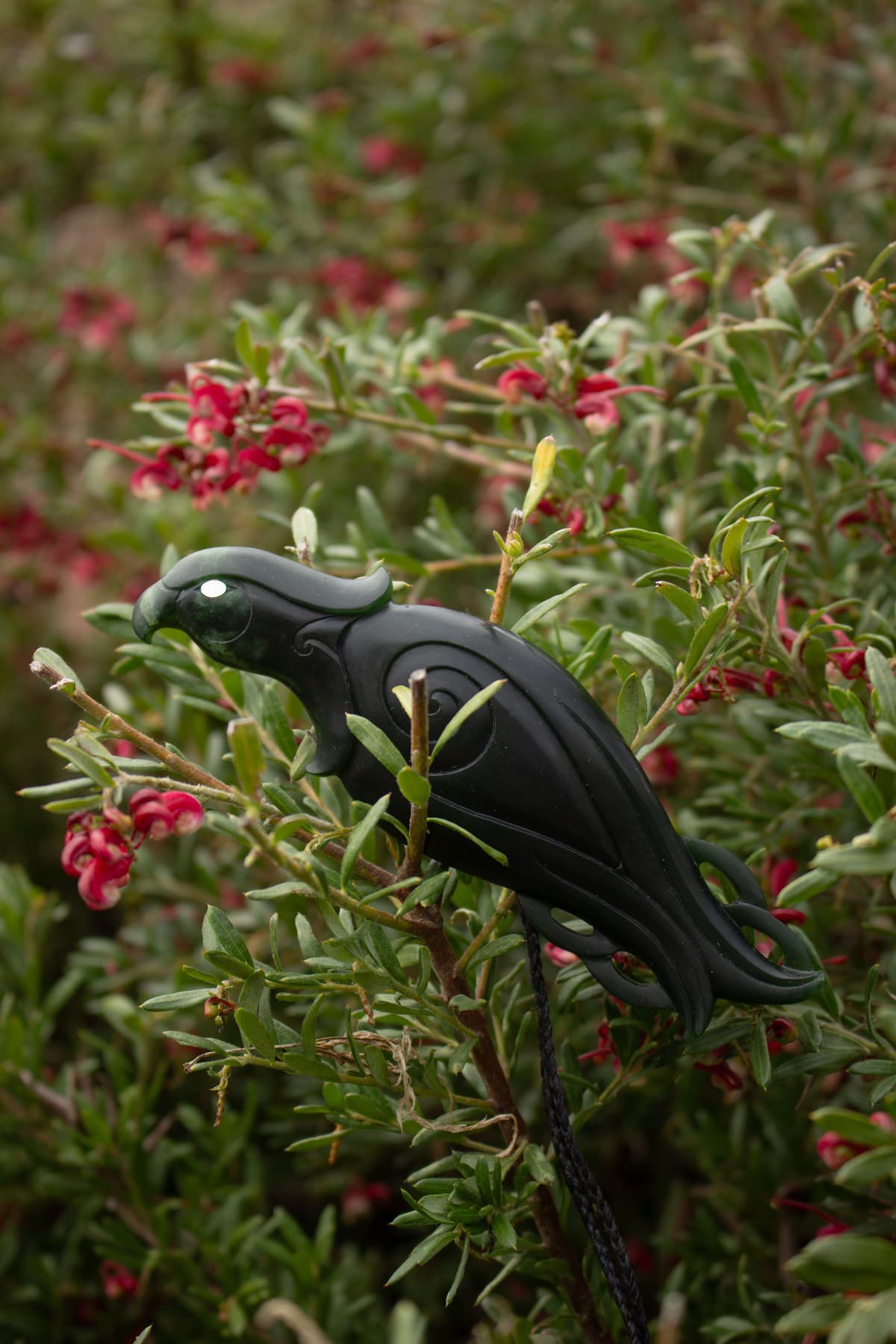 New Zealand Pounamu Kaka Pendant by Tamaora Walker